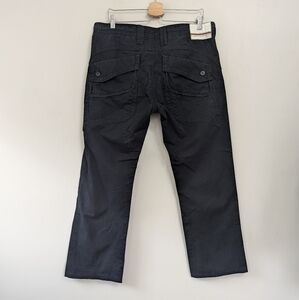 Y2K Cabral Embroidered Pocket Straight Leg Black Pants